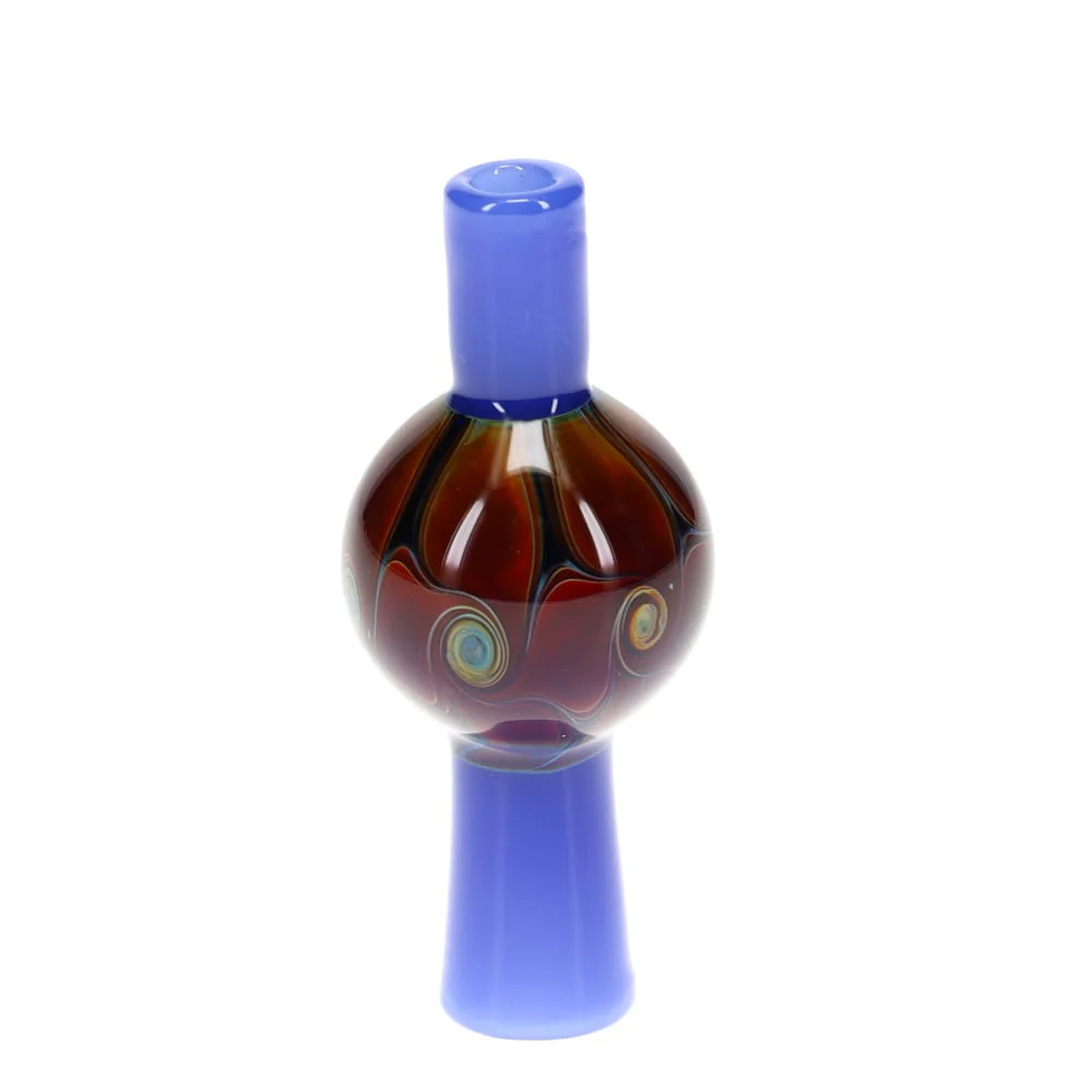 P.A. Jay Glass Amber Cobalt Bubble Cap - Image 4