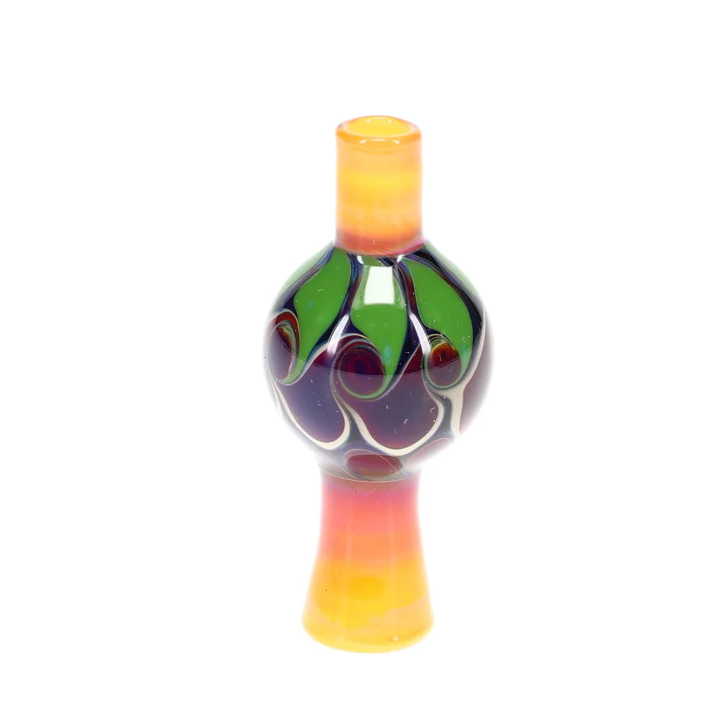 P.A. Jay Glass Amber Green Bubble Cap - Image 3