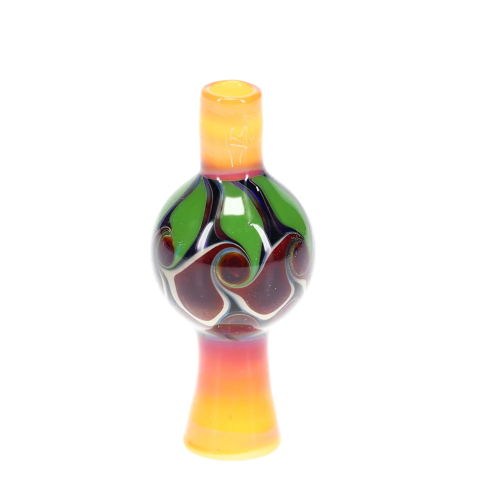 P.A. Jay Glass Amber Green Bubble Cap - Image 4