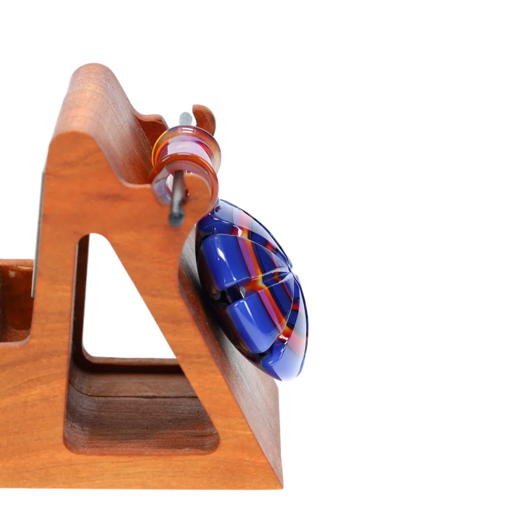 P.A. Jay Glass Cut Blue Amber Round Pendant - Image 4