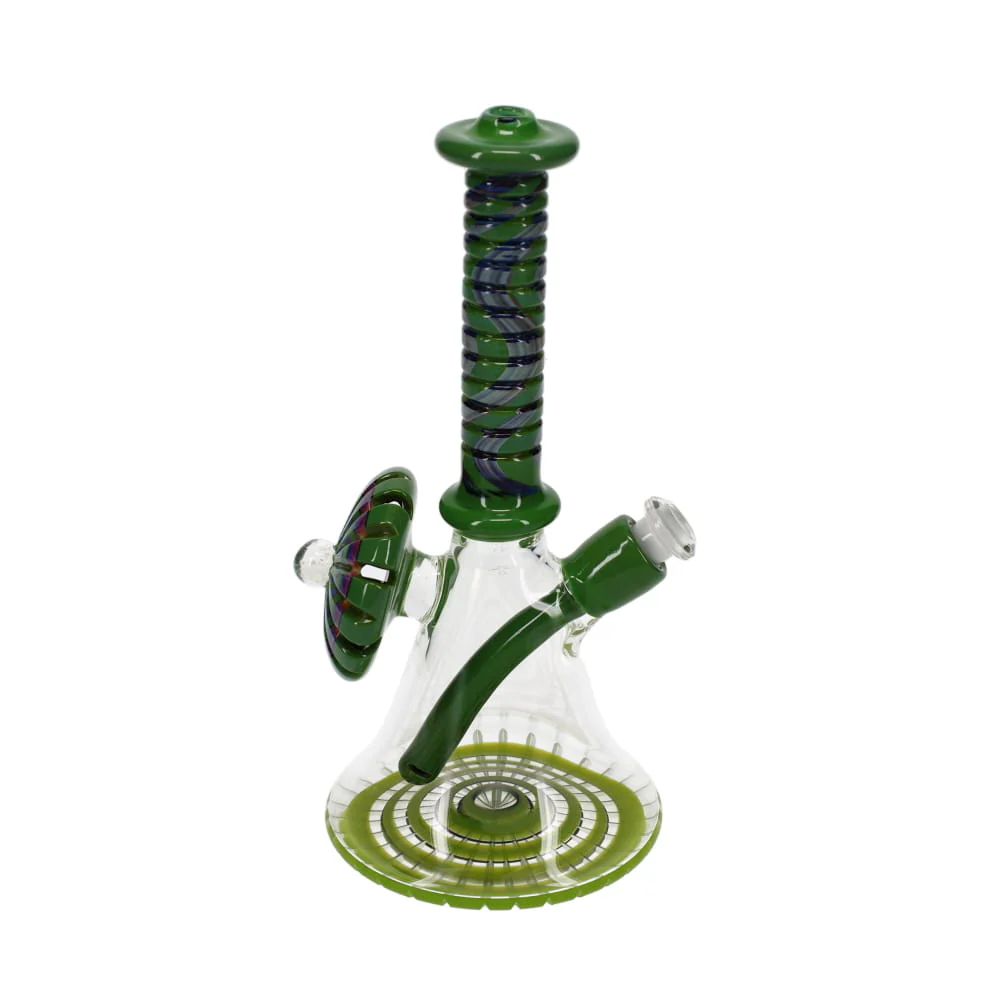 P.A. Jay Glass Green & Grey Worked Beaker - Image 2