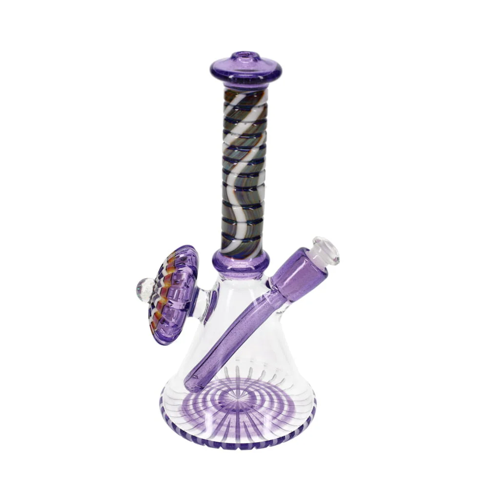 P.A. Jay Glass Purple & White Worked Beaker - Image 2