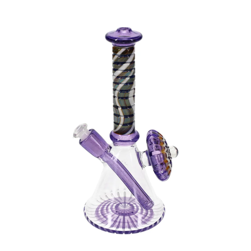 P.A. Jay Glass Purple & White Worked Beaker - Image 3