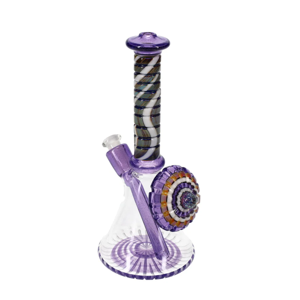 P.A. Jay Glass Purple & White Worked Beaker - Image 4