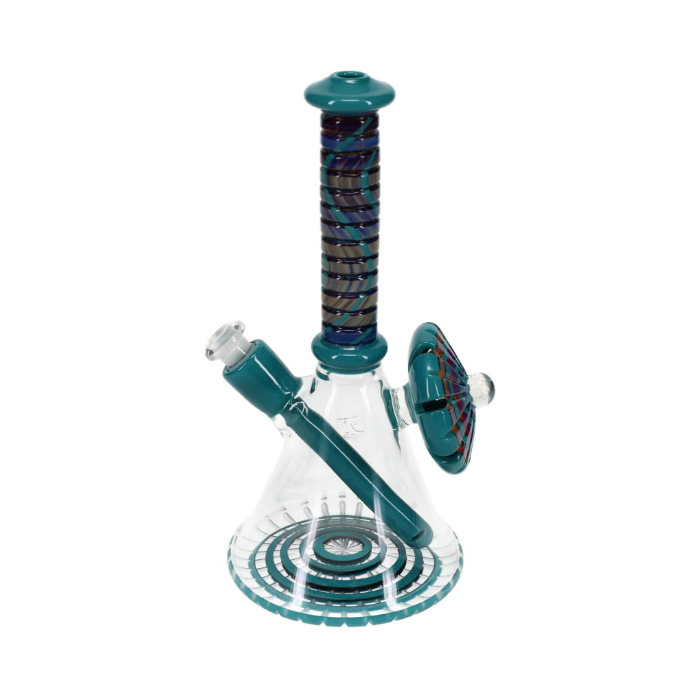P.A. Jay Glass Turquoise Worked Beaker - Image 3