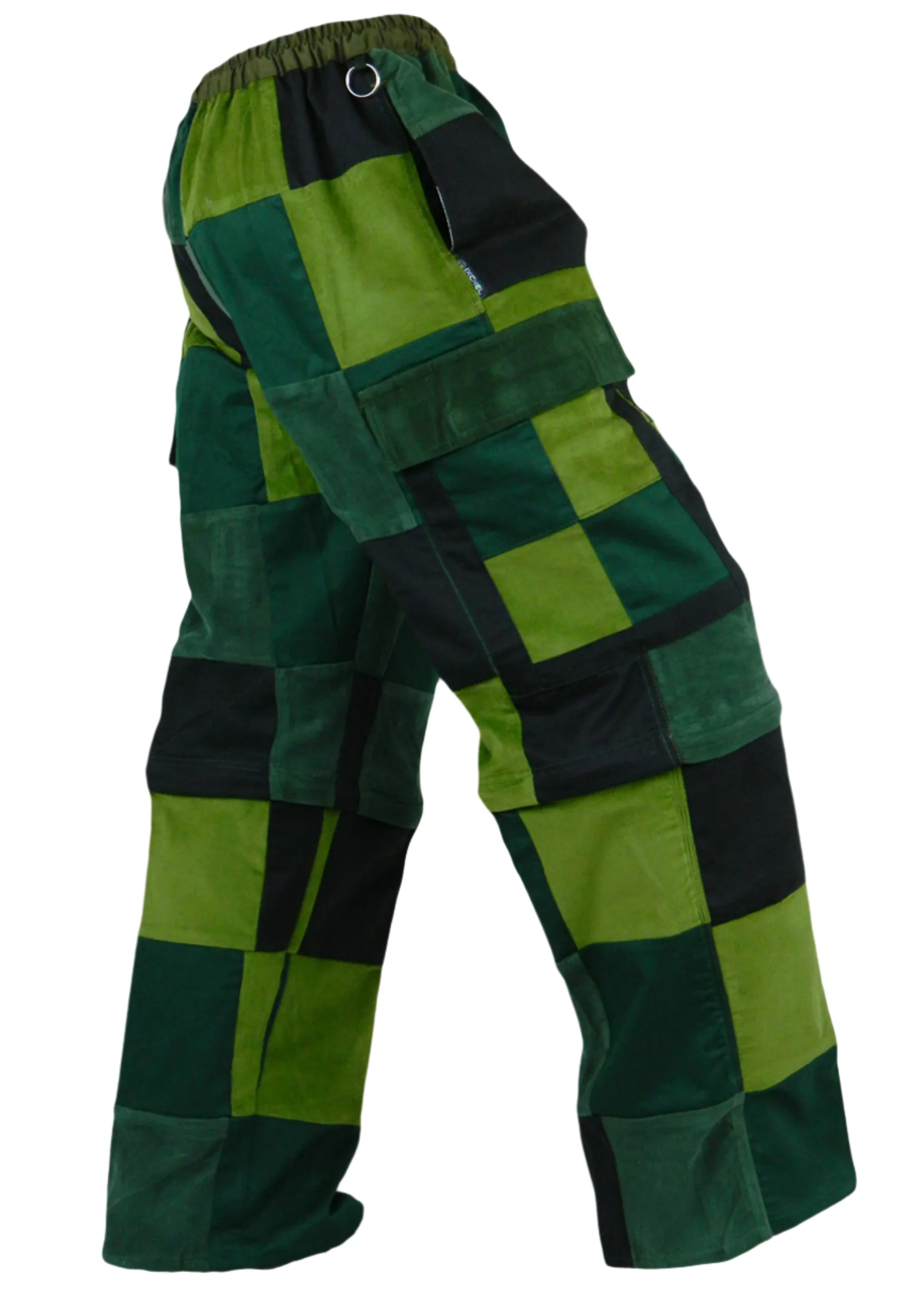 Ixchel Corduroy Patchwork Pants Zip Off - Green