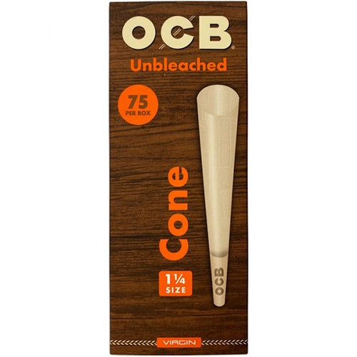 OCB Unbleached Virgin 1.25 Cones 75 pack
