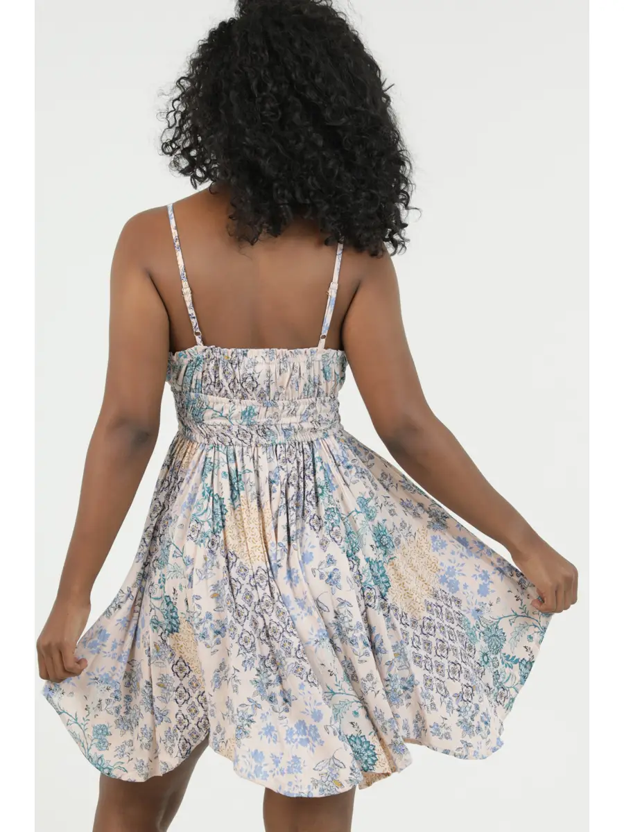 Pastel Mixed Print Hanky Hem Sundress - Image 4