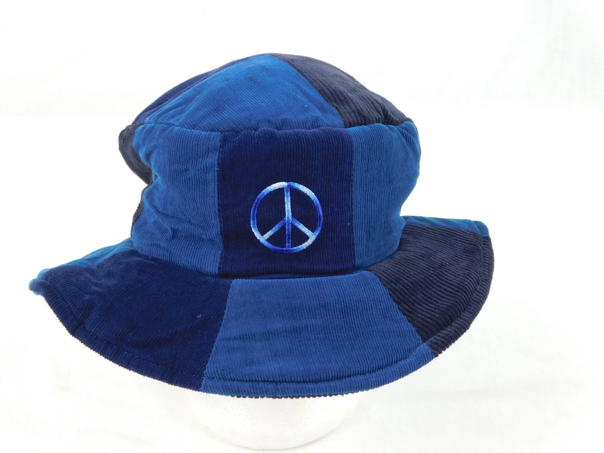 Ixchel Patchwork Floppy Hat with Peace Sign Embroidery - Image 3