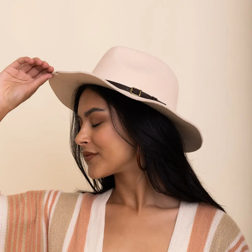 Pinched-Front Classic Rancher Hat in Nude - Image 3