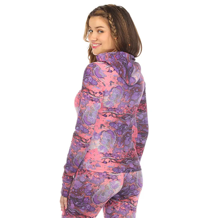 Psychedelic Marble Print Hoodie in Purple - Image 2