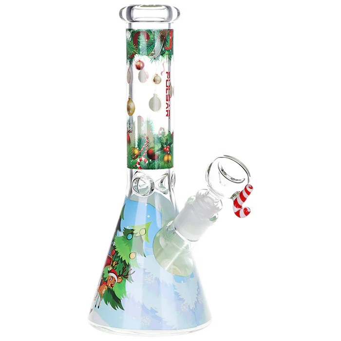 Pulsar 10" Water Pipe & Hand Pipe Set - Ho-Ho Holiday Christmas - Image 6