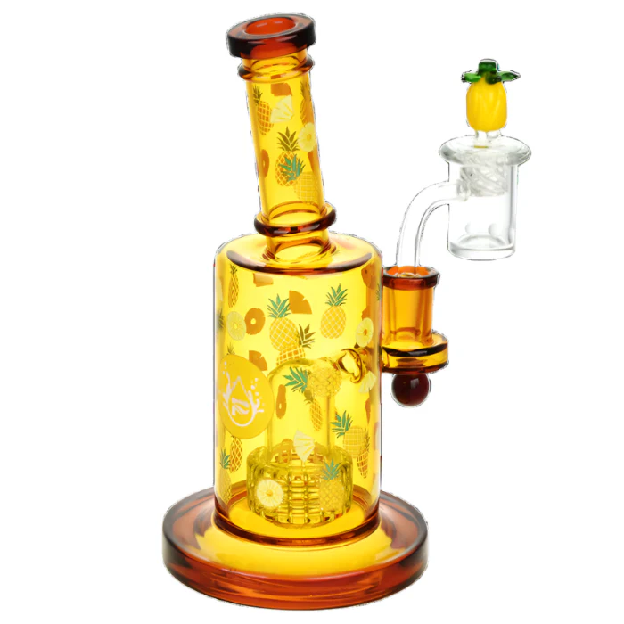 Pulsar Fruit Series 8" Glow Nectar Collector & Dab Rig Set - Pineapple Express - Image 7