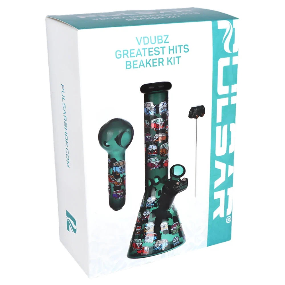 Pulsar Greatest Hits Series 10" Glow Water Pipe & Hand Pipe Set - V-Dubz - Image 8