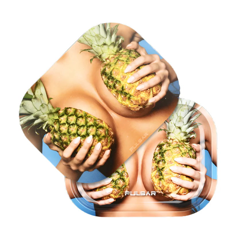 Pulsar Pineapples Mini Metal Rolling Tray with Lid