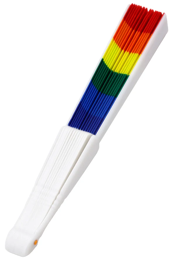 Rainbow Folding Hand Fan - Image 3