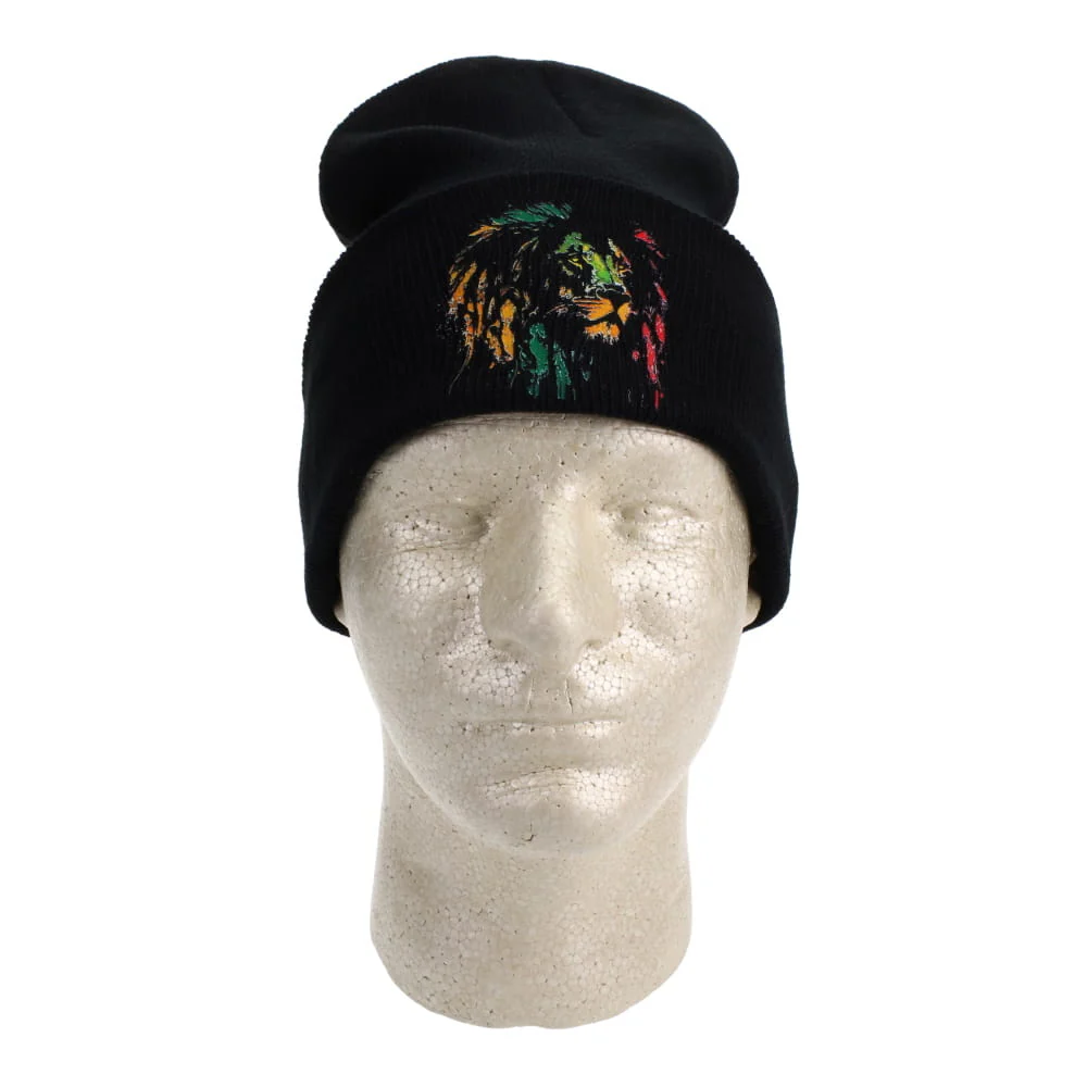 Rasta Lion Black Beanie - Image 2