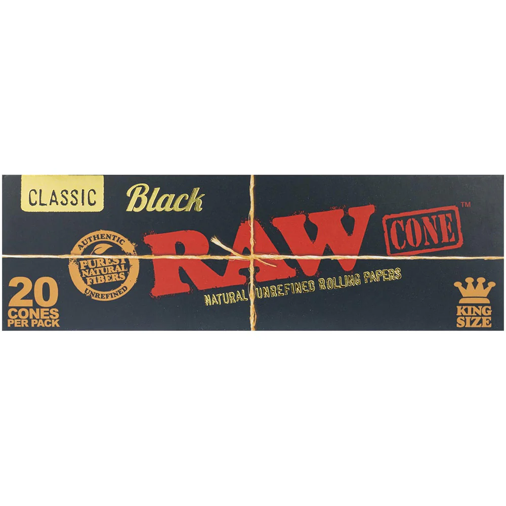 Raw Black King Sized Cones - 20 pack