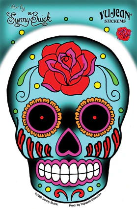 Sunny Buick Roses Sugar Skull Sticker SALE