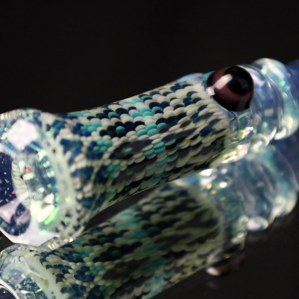 Rotational Science Glass Cold Worked & Faceted Peyote Stich Chillum #13 / FUM/CRSH - Image 2