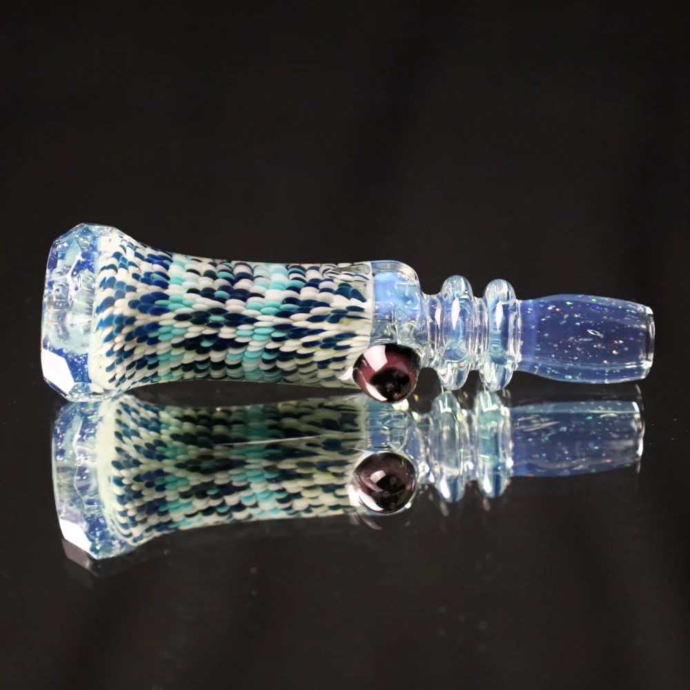 Rotational Science Glass Cold Worked & Faceted Peyote Stich Chillum #13 / FUM/CRSH - Image 3