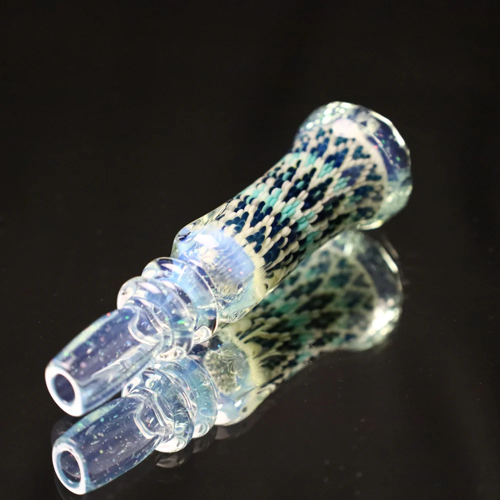 Rotational Science Glass Cold Worked & Faceted Peyote Stich Chillum #13 / FUM/CRSH - Image 4