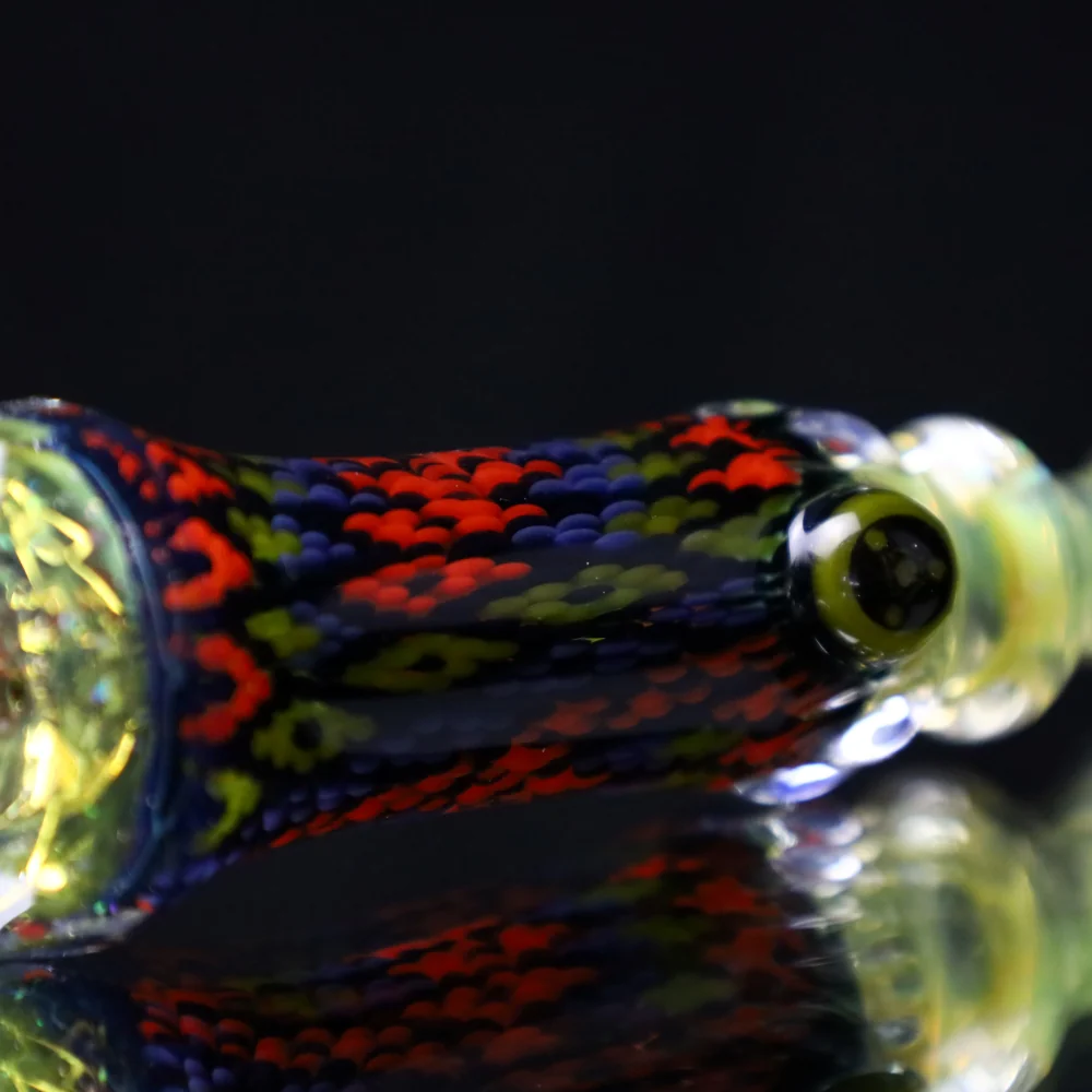 Rotational Science Glass Cold Worked & Faceted Peyote Stich Chillum #23 / FUM/CRSH - Image 2