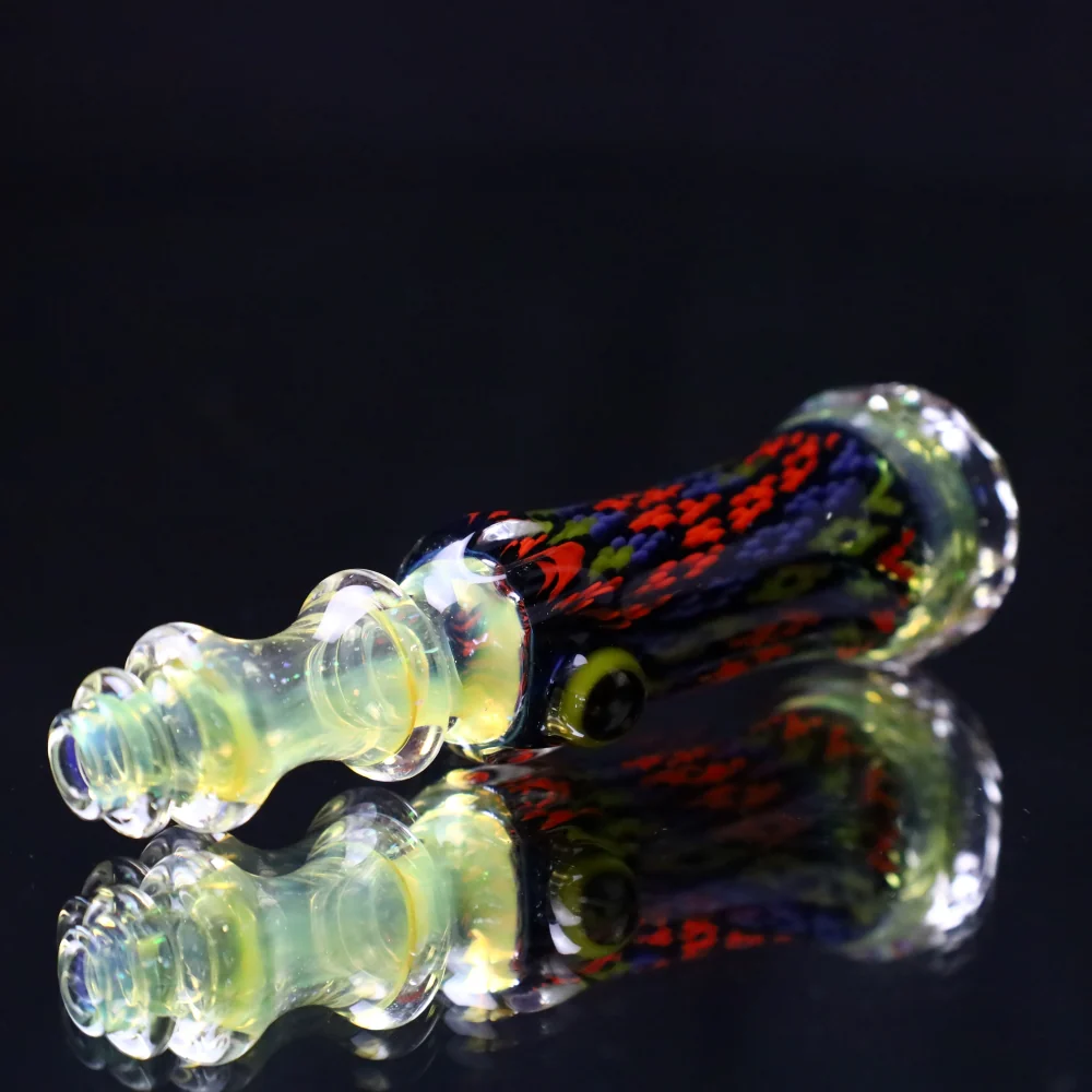 Rotational Science Glass Cold Worked & Faceted Peyote Stich Chillum #23 / FUM/CRSH - Image 4