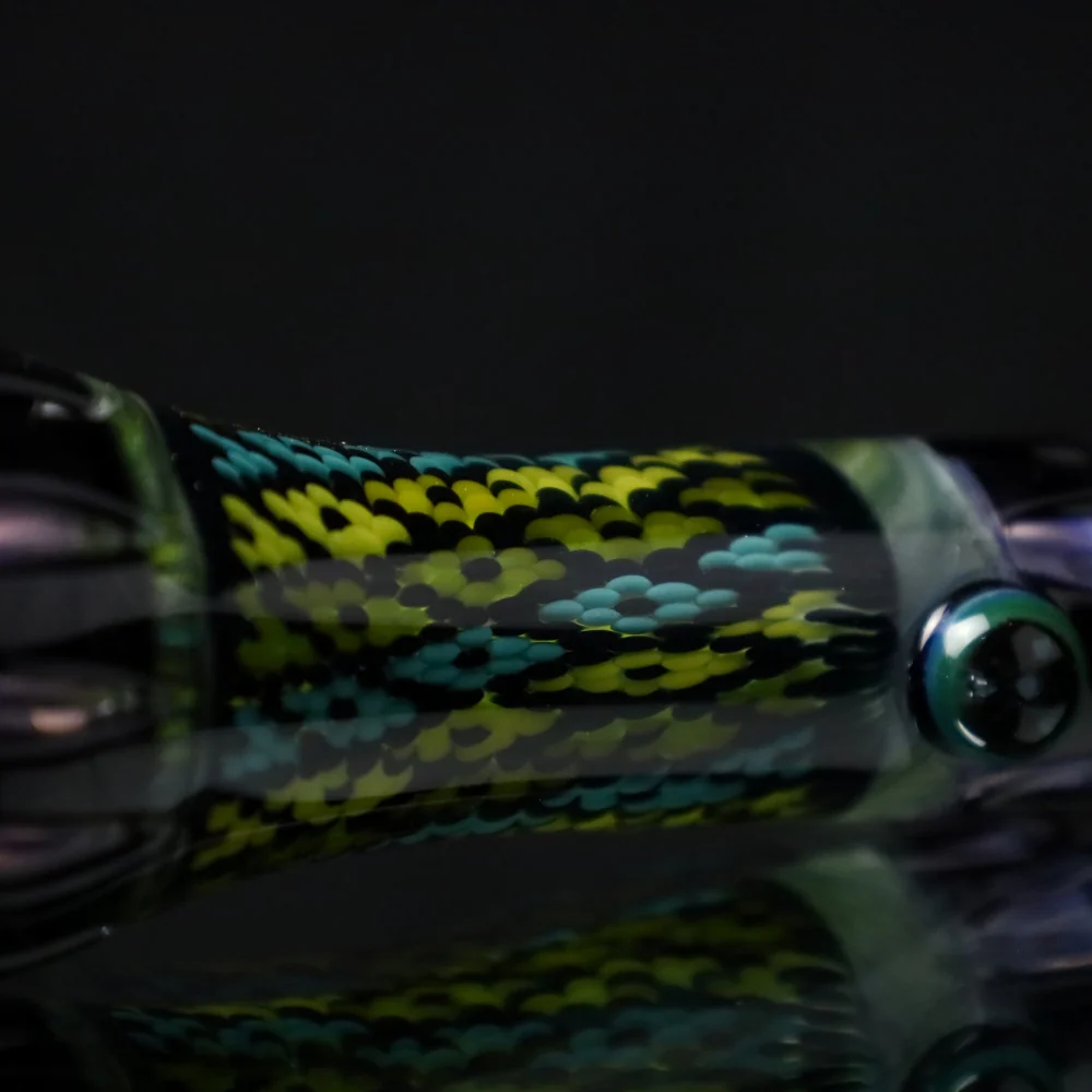 Rotational Science Glass Cold Worked Peyote Stich Chillum #24 / BLK/PNK - Image 2