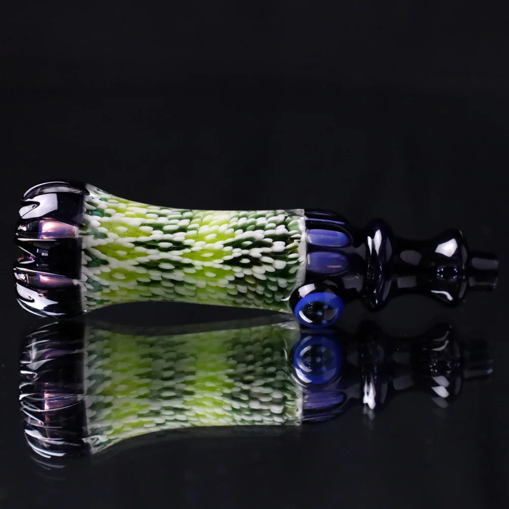 Rotational Science Glass Cold Worked Peyote Stich Chillum #28 / Purple/Pink - Image 3