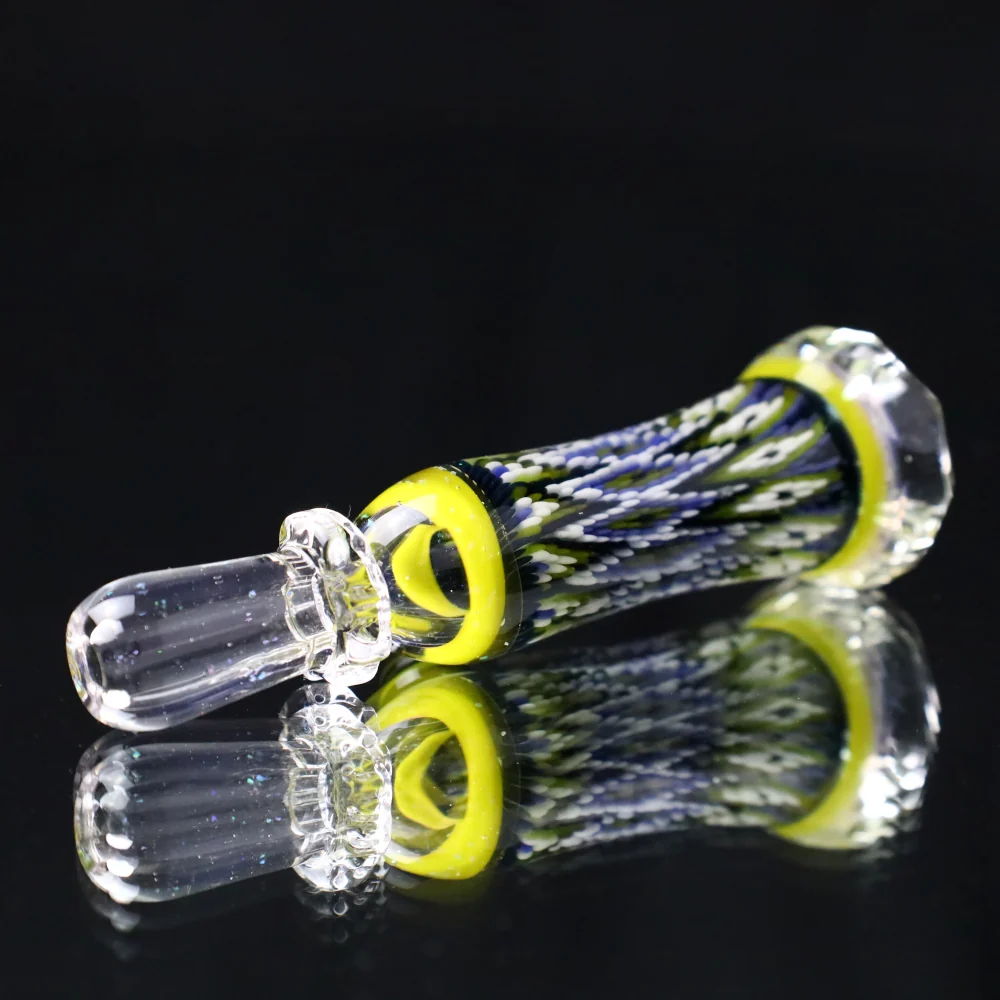 Rotational Science Glass Faceted Peyote Stich Chillum #27 / CLR/CRSH - Image 4
