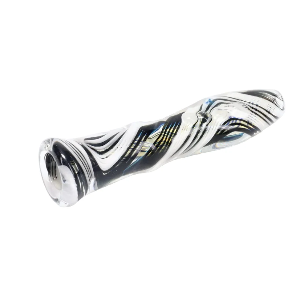 Rotational Science Glass Black and White Twist Onie - Image 3