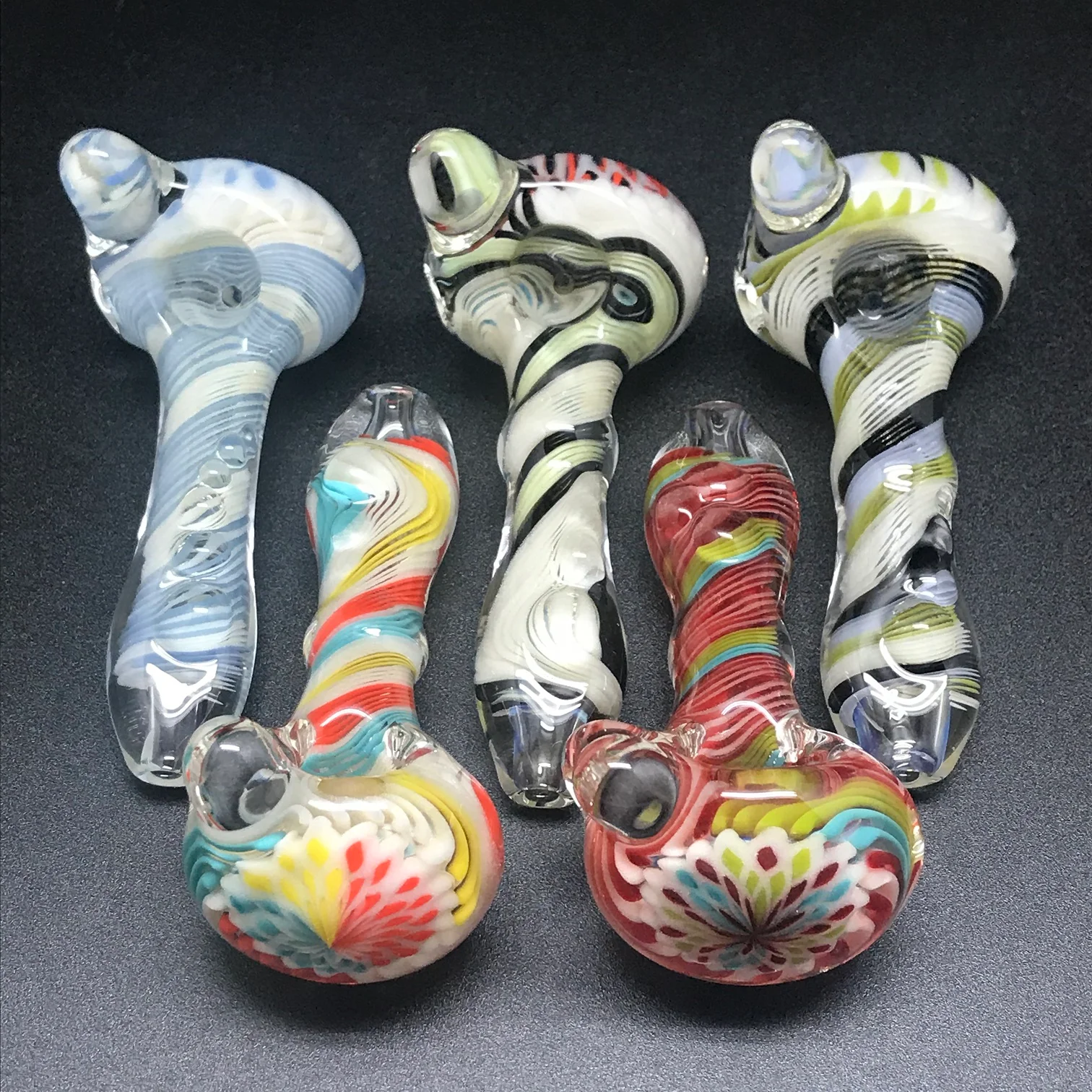 Rotational Science Glass Glow in the Dark Twist Lines Pipe - Image 2