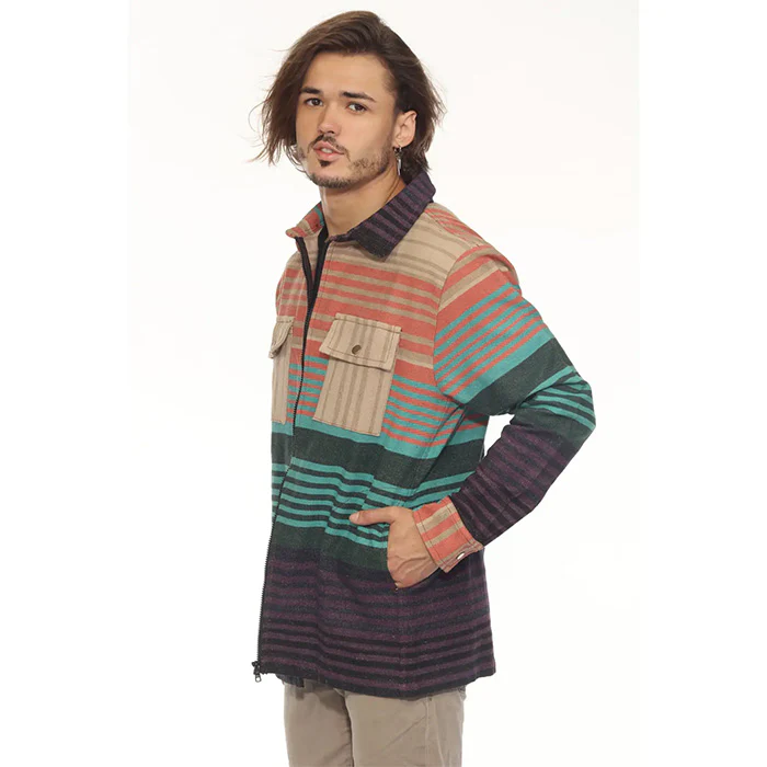 Sediment Zipper Shirt Jacket in Gemstone - Image 2
