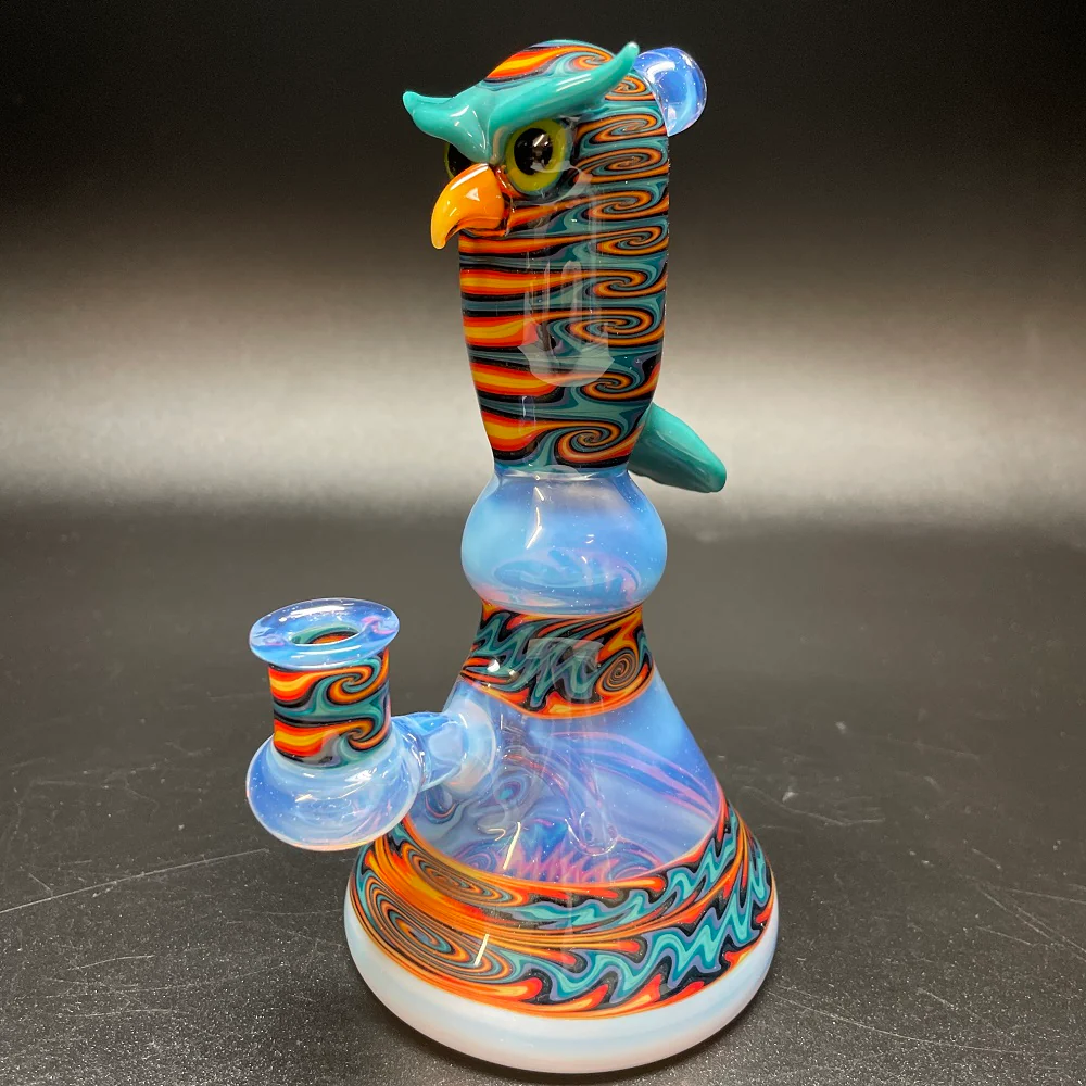 Shackman Glass Owl on a Bottle Bubbler - Image 2