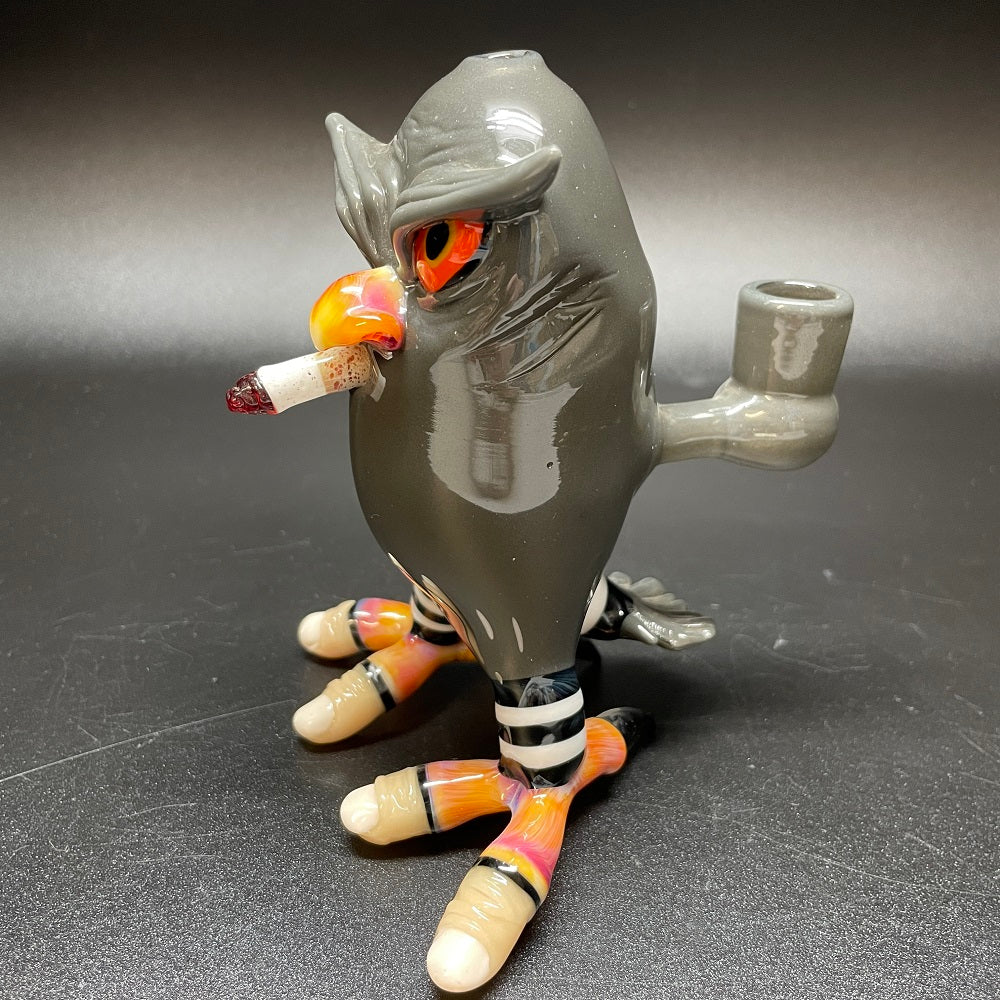 Shackman Glass x Ouchkick Collab Owl Bubbler - Image 3