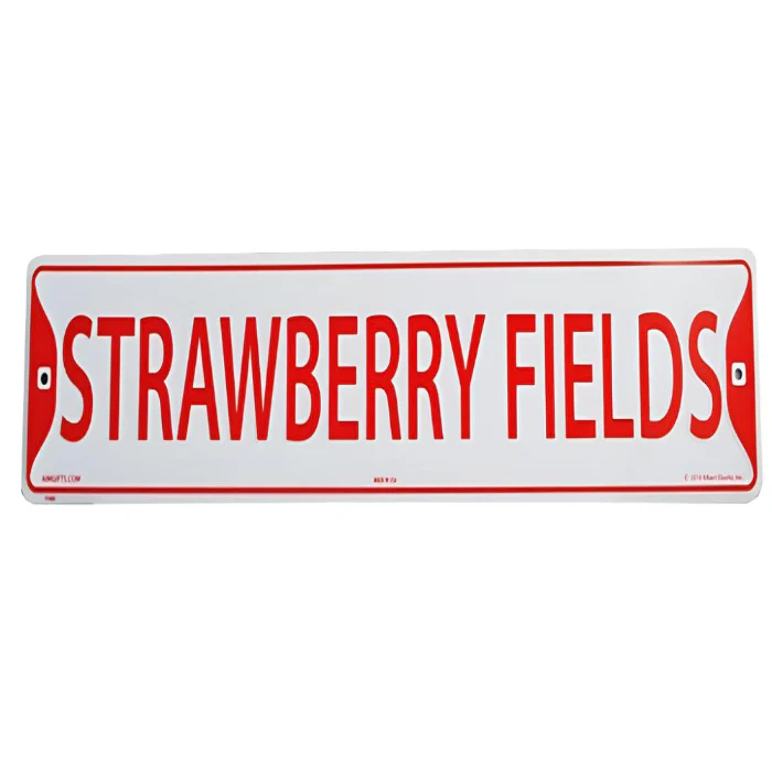 The Beatles Strawberry Fields Metal Sign