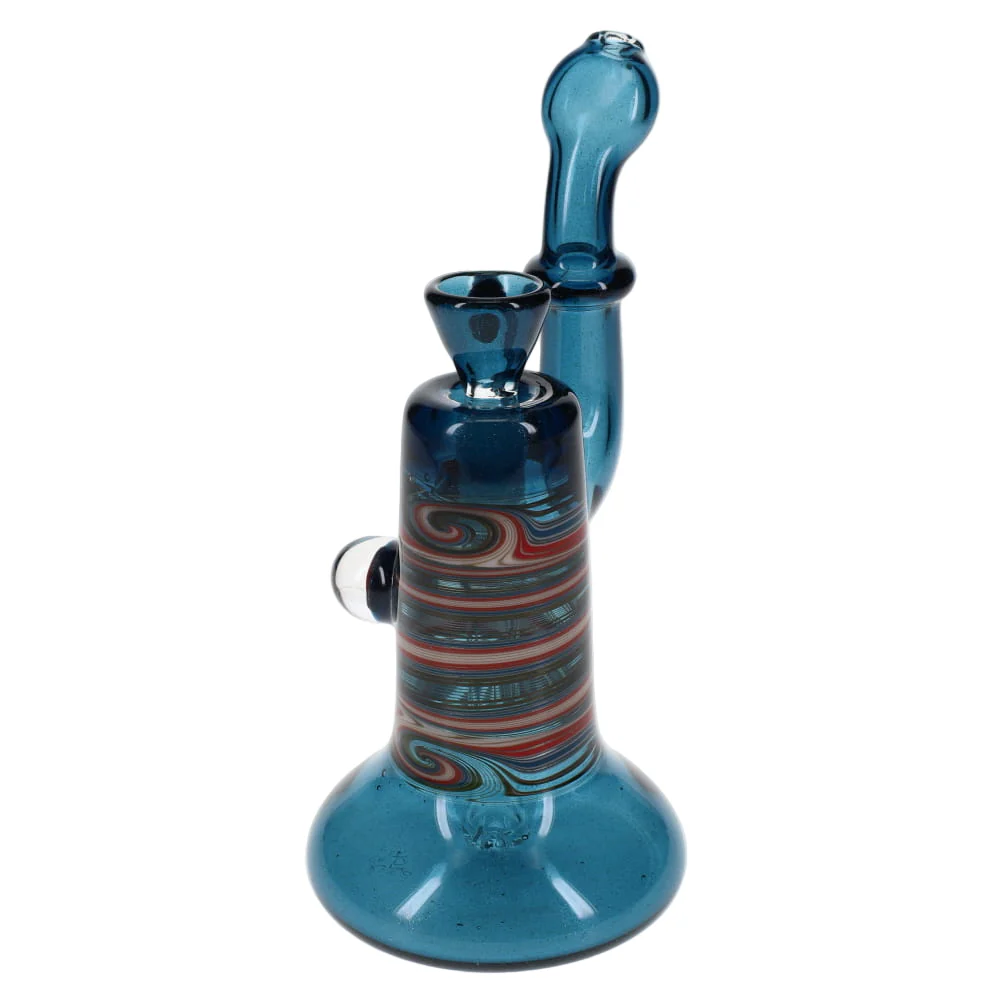 Slob Glass Dewar Bubbler - Blue Stardust w/ Grateful Dead Millie - Image 2