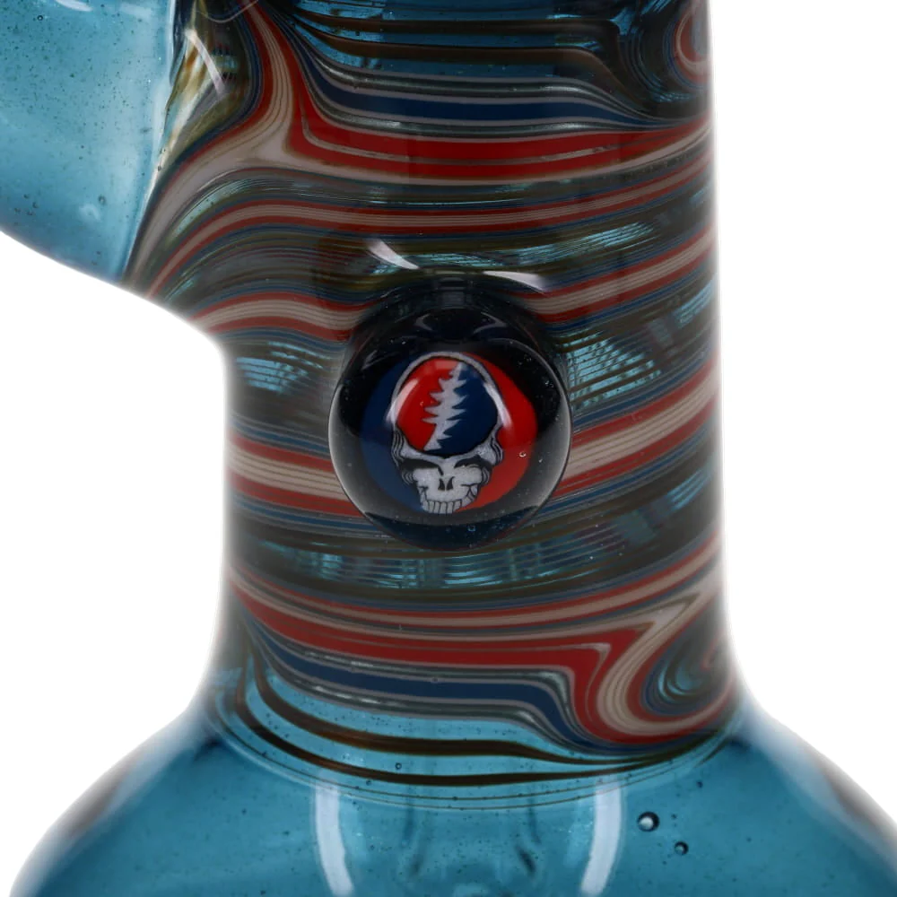 Slob Glass Dewar Bubbler - Blue Stardust w/ Grateful Dead Millie - Image 3