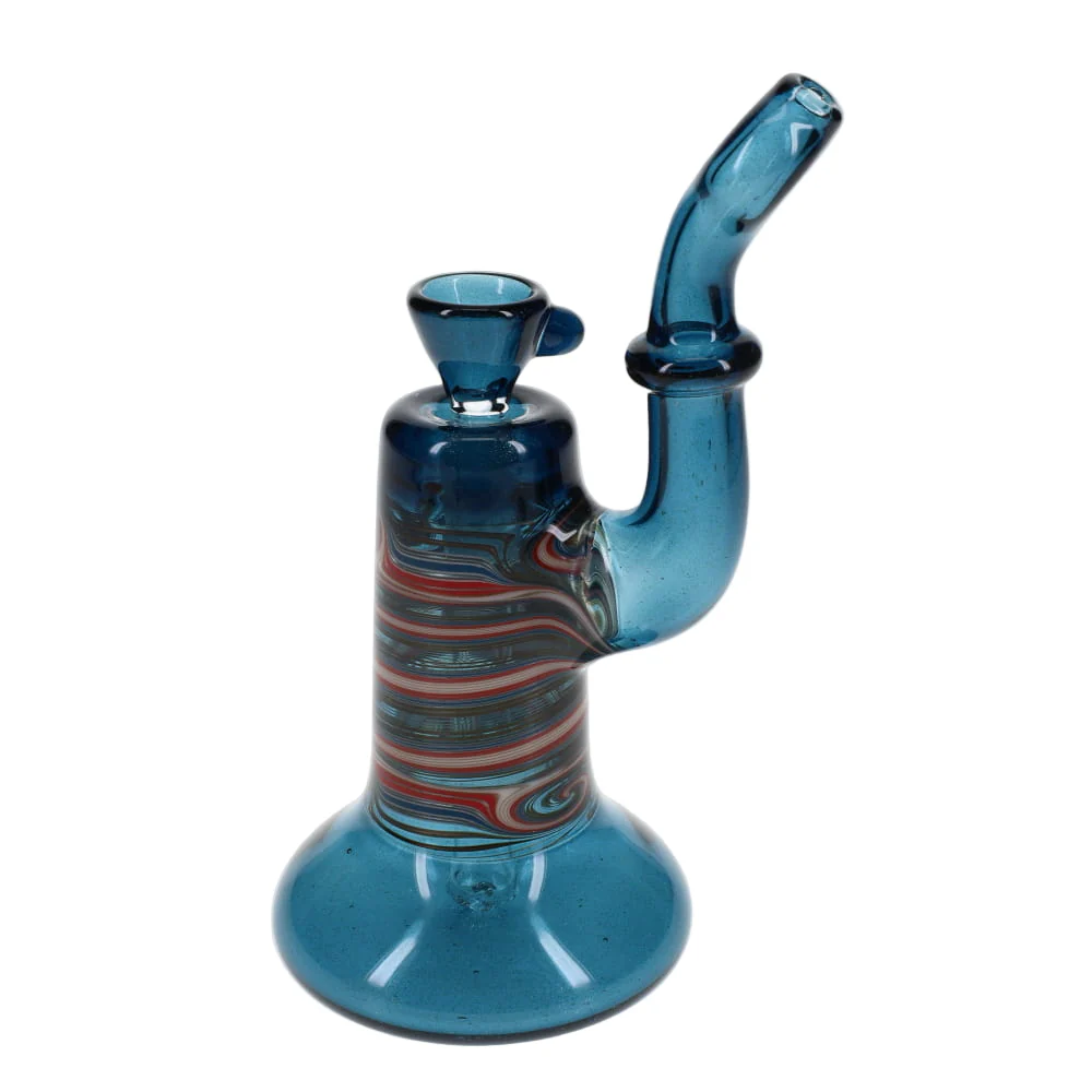 Slob Glass Dewar Bubbler - Blue Stardust w/ Grateful Dead Millie - Image 4