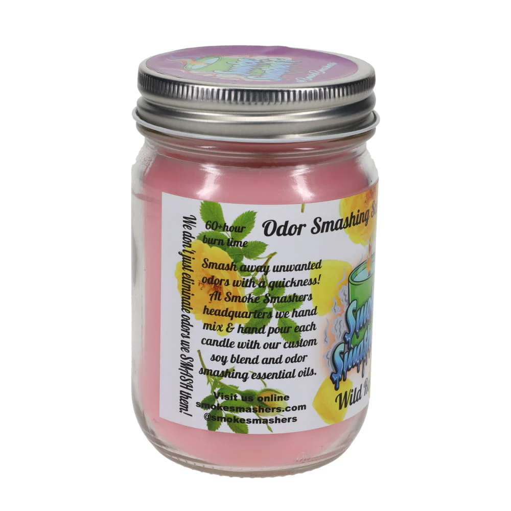 Smoke Smashers Odor Smashing Scented Soy Candle - Wild Rose - Image 2