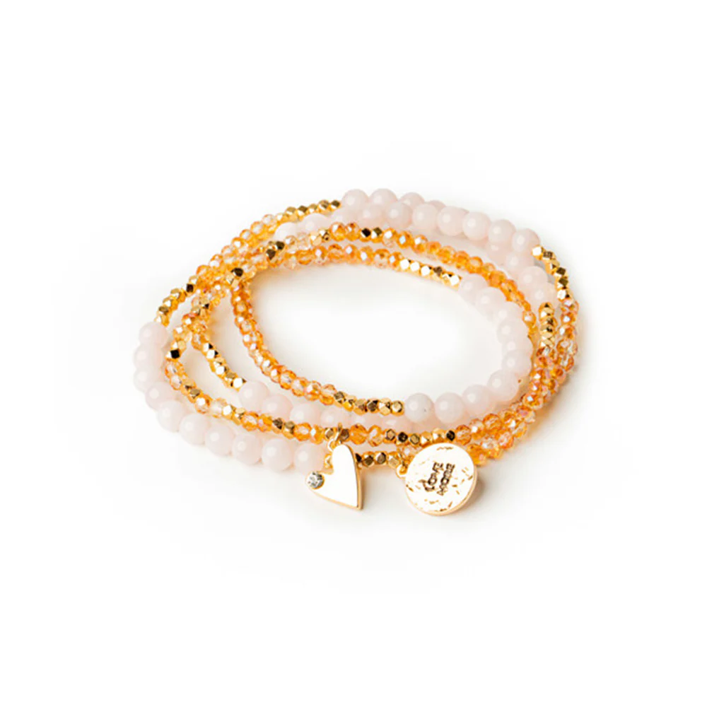 Soul Stacks Rose Quartz Bracelet Bar Terra Stone Wrap Bracelet & Necklace