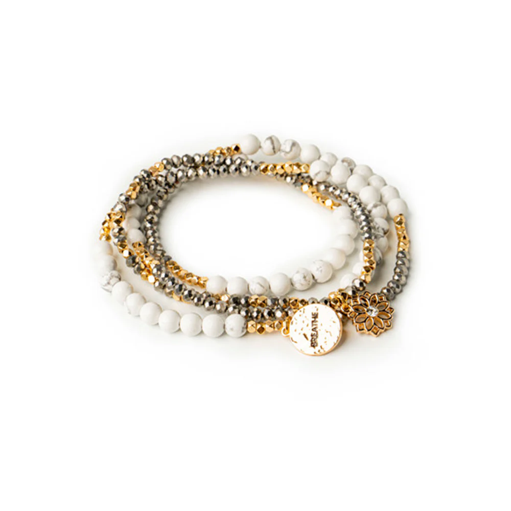 Soul Stacks White Howlite Bracelet Bar Terra Stone Wrap Bracelet & Necklace SALE