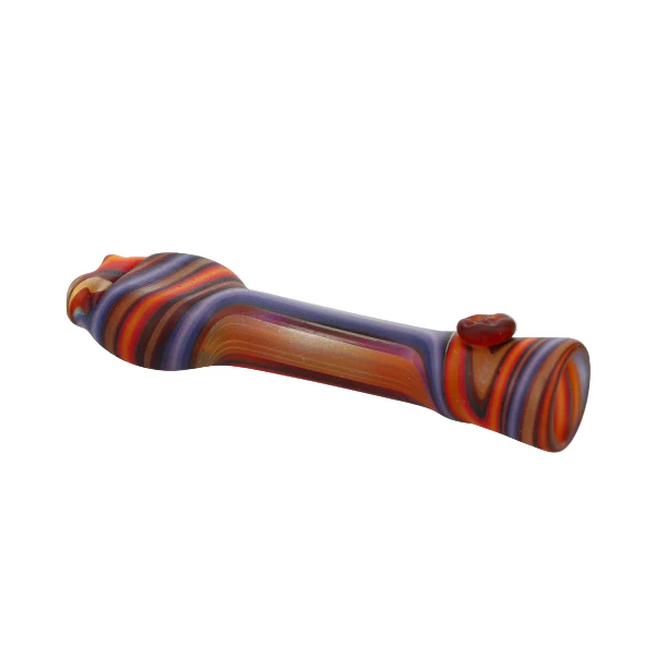 Star Seed Glass Sandblast Line Bite Grip Chillum - Image 4