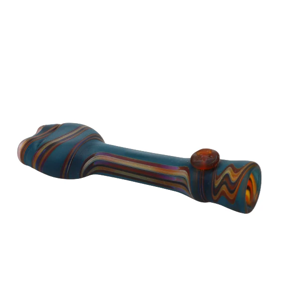 Star Seed Glass Sandblast Line Bite Grip Chillum - Image 6
