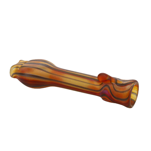 Star Seed Glass Sandblast Line Bite Grip Chillum - Image 8