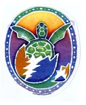 Grateful Dead Batik Steal Your Face Turtle Sticker