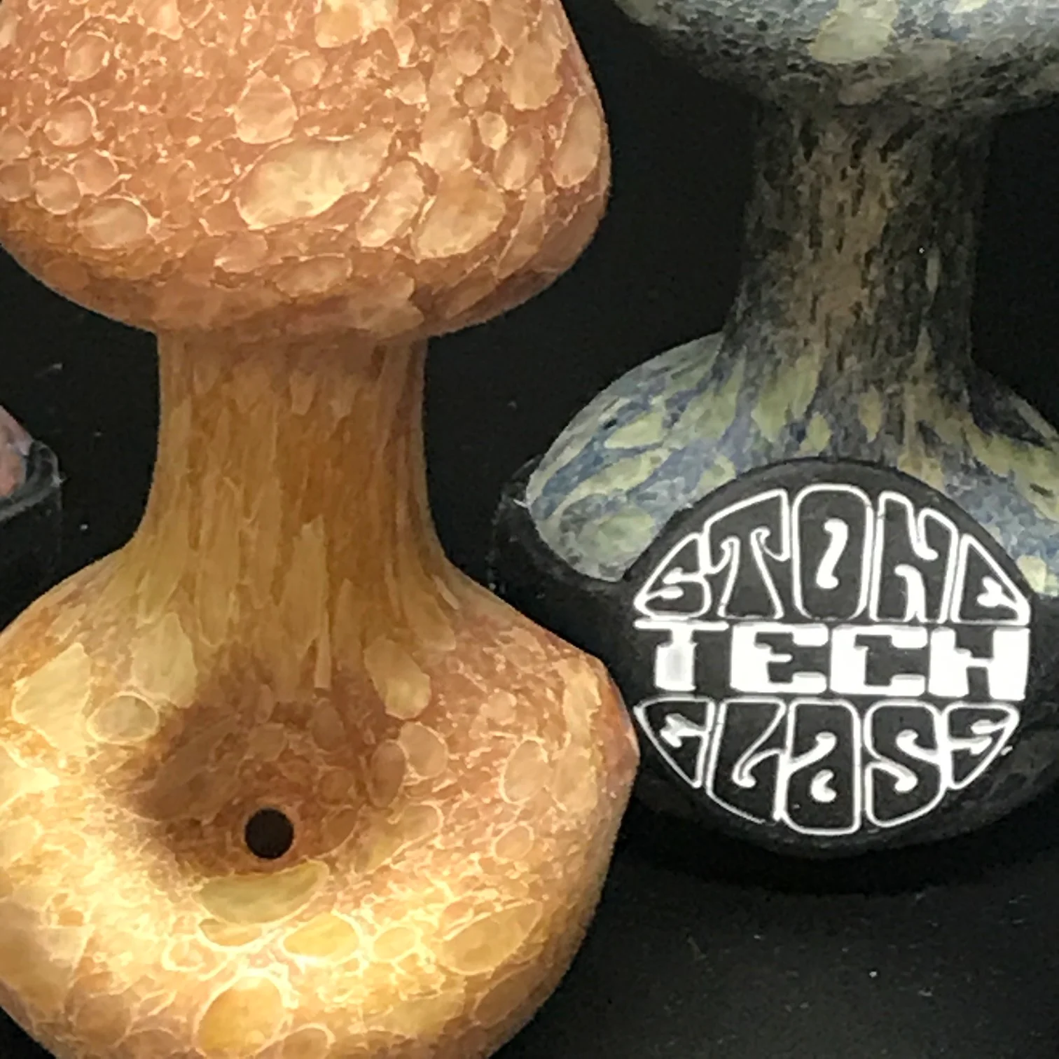 Stone Tech Glass Mushroom Pipe Earth Tones SALE - Image 4