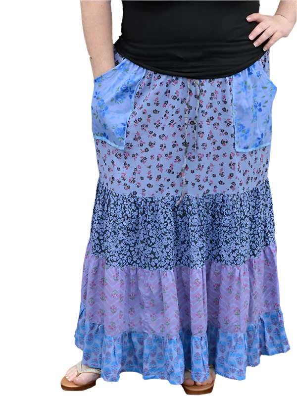 Swing Town Overdyed Tiered Cotton Skirt - Image 2
