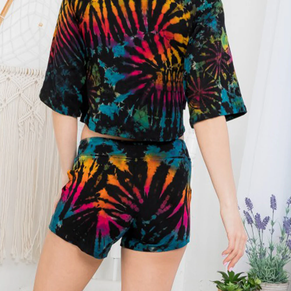 Tie Dye Shorts With Side Pockets - Image 2